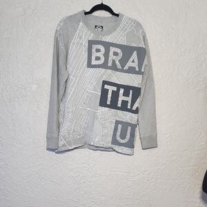 EXP Mens Gray Print Pullover